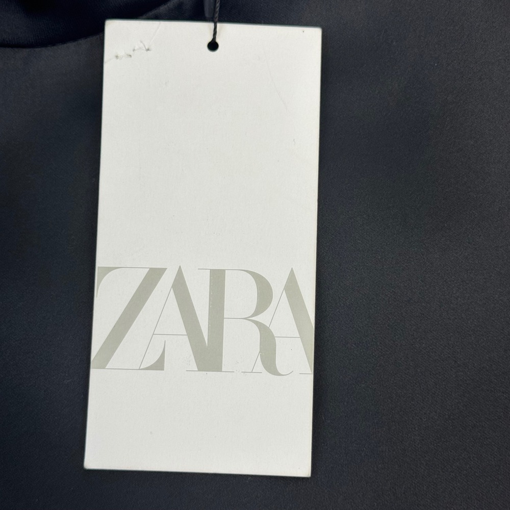 Zara Women Black Satin Finish Short Sleeve Back Cutout Top 3158/331 Size XS NEW - Picture 9 of 13